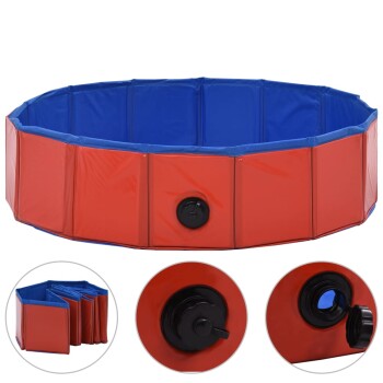 Hunde-Pool rot 80 cm, 20 cm