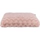 Weiches pinkes Haustierbett mit einem strukturierten Zickzackmuster, entworfen für Komfort und Stil.