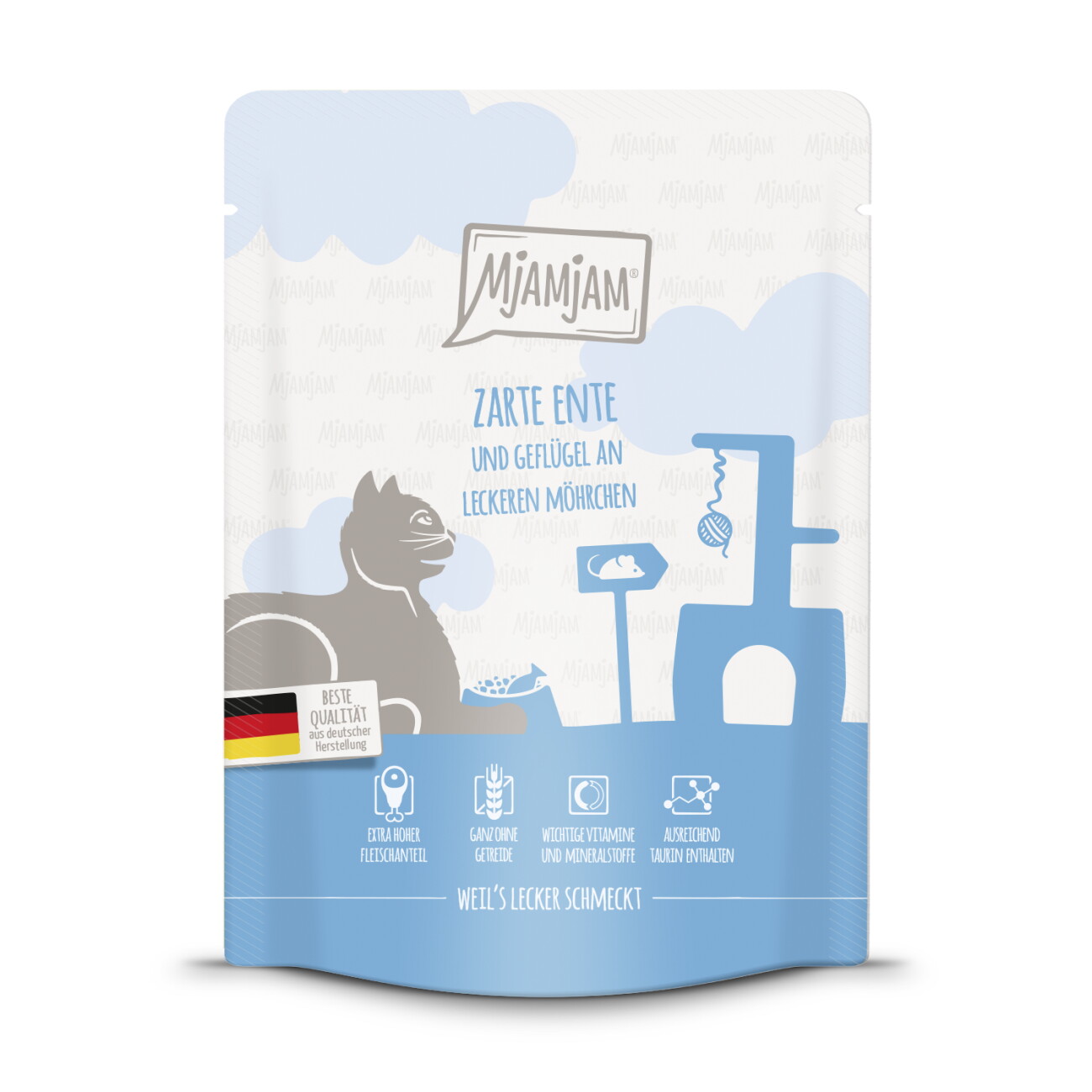 MjAMjAM Nassfutter Katze Adult Quetschie Ente und Geflügel 6x300 g