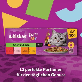 Whiskas Smakelijke Mix Multipack Chef\'s Choice in Saus 40 x 85g | MAXI ZOO