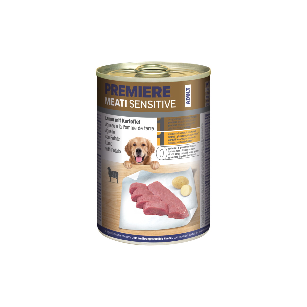 PREMIERE Meati Sensitive Nassfutter Hund, Adult, Lamm und Kartoffel 6x400 g