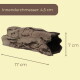 Künstliches hohles Baumstamm-Reptilienversteck mit Maßen: 17 cm Länge, 7 cm Höhe; sichtbarer Text 'Innendurchmesser: 4,5 cm'.