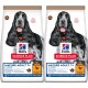 Twee zakken Hill's Science Plan hondenvoer voor volwassen honden, gelabeld "No Grain" met een zwart-witte hond op de voorkant.