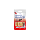 Verpackung von Natural Dog Chews Bovine Scalp mit luftgetrockneten Kauartikeln, mit Text, der '100% Natürlich' und 'Premium Hundefutter' hervorhebt.