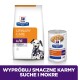 Karma dla psów Hill's Prescription Diet Urinary Care, z torbą i puszką, z wizerunkiem psa dalmatyńczyka oraz tekstem promującym karmę suchą i mokrą.