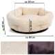 Cremefarbenes Haustierbett mit runder Form, mit einem Durchmesser von etwa 60 cm und einer Höhe von 20 cm, mit einer strukturierten Oberfläche.