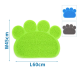 Grüne, pfotenförmige Tiermatte mit den Maßen 60 cm x 45 cm, mit Optionen für blaue und graue Matten, die in der oberen rechten Ecke angezeigt werden.
