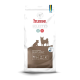Hundfutterbeutel mit der Aufschrift "Digest" von Husse, mit einem Cartoon-Hund-Logo, glutenfreiem Symbol und Nährwertangaben: 23% Protein, 72,5% tierisches Protein.
