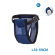 Navyblaue Mesh-Hundegeschirr mit verstellbarem Riemen und Schnalle, gekennzeichnet mit XL für Größen 50-59CM.
