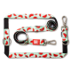 Haustierleine- und Halsband-Set mit Wassermelonenmuster, Metallclips und Anhängern mit der Aufschrift "Max & Molly Urban Pets".