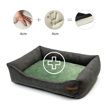 Otto Orthopädisches Hundebett Grau S-XL grün M