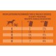 Guide d'alimentation quotidienne pour chiens par poids en kg, montrant les quantités recommandées en boîtes en fonction du niveau d'activité.