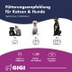Nahaufnahme eines Hundes, der nach einem Leckerli aus einer Hand greift, mit dem Text: "Von Tierärzten entwickelt" und Optionen für "Dauergabe" oder "Kur."