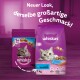 Whiskas-Katzenfutterbeutel mit neuem Design, das den Thunfischgeschmack hervorhebt, mit dem Text "Neuer Look, derselbe großartige Geschmack!"