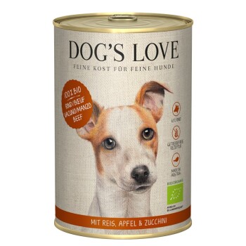 DOG’S LOVE BIO 6x400g Rind mit Reis, Apfel & Zucchini