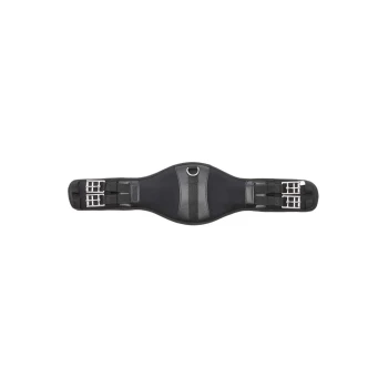 Schwarzes Haustiergeschirr mit verstellbaren Riemen und Metallverschlüssen, entworfen für Komfort und Sicherheit während der Spaziergänge.