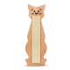 Holz-Kratzbaum in Katzenform mit einer strukturierten Sisal-Kratzeroberfläche und einem niedlichen Gesichtdesign.