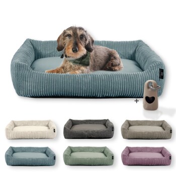 Hundebett waschbar, robuster Breit-Cordstoff mit Gratis-Beigabe