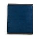 Ein marineblaues Haustierbett mit schwarzem Rand, das eine weiche, plüschige Oberfläche hat, entworfen für Komfort und Stil.