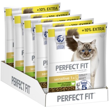 PERFECT FIT Sensitive 1+ au dindon 5 x 750 g + 10 %