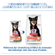 Hill's Science Plan Säcke mit kleinem schwarzen Hund; sichtbarer Text 'VERBESSERTE REZEPTUR...' und 'Perfect Digestion'.