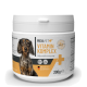 Behälter mit REAVET Vitamin Komplex für Hunde, mit einem Dackel auf dem Etikett, mit den Texten "Nährstoffversorgung" und "Made in Germany".