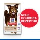 Torba z jedzeniem dla psów Hill's Science Plan Culinary Creations z brązowym psem, z czerwonym okręgiem z napisem "NEUE GOURMET-REZEPTUR."