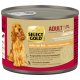 Select Gold Adult Sensitive dog food can with chicken and rice flavor, gluten-free, featuring a golden retriever image.
