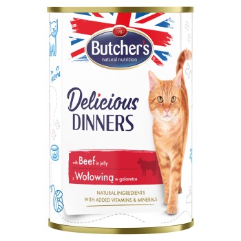 Delicious Dinners kawałki w galaretce 24 x 400 g Z wołowiną