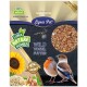 Verpackung von Lyra Pet Wild Vogel Futter zeigt Vogelfuttermischung, zwei Vögel, eine Sonnenblume und den Text "100% natürlich" und "Lyra Nature Power."