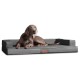 ® Orthopädisches Design Hundesofa GIBSON VISCO Kunstleder kubische Form grau/ grau 80 cm, 22 cm, 60 cm