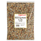 Supravit-Beutel mit Waldvogelfutter m. So., 2,5 kg — transparente Verpackung zeigt Sonnenblumenkerne, Hirse und Mischgetreide; weißes Etikett