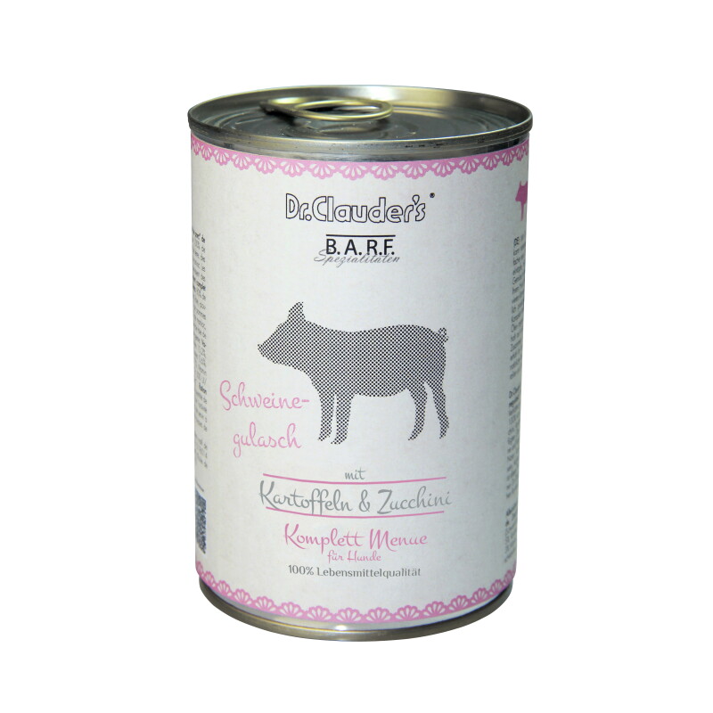 Dr. Clauder's B.A.R.F. Komplett Menue Schweinegulasch 12x400 g