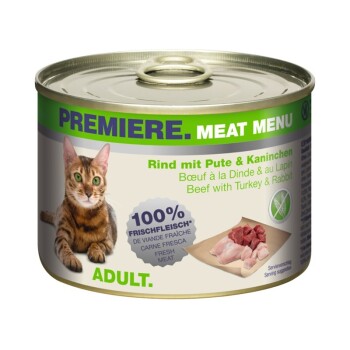 Meat Menu Adult Rind+Pute+Kaninchen 6x200 g