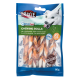 Trixie DentaFun Kauknochen für Hunde, mit Hühnerbrust, glutenfrei, 0 % Zuckerzusatz, 80 g Packung, mit einem Hundebild.