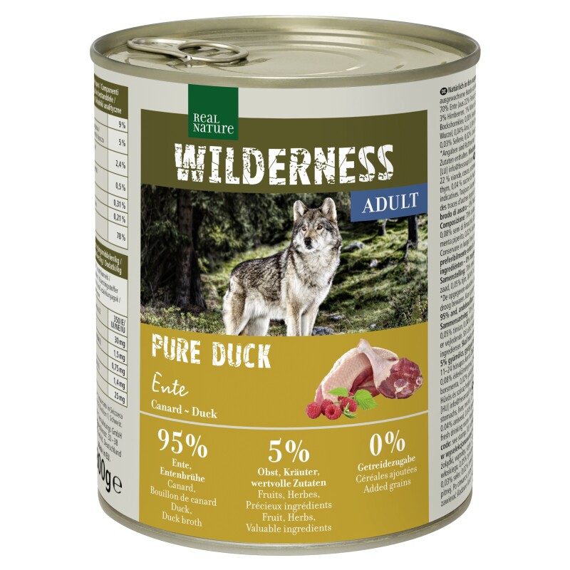 REAL NATURE WILDERNESS natvoer voor honden Adult Pure Duck 24x800 g