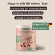 Vegane Hundefutter-Topping in einem 250g Behälter, fördert die Gelenkgesundheit, Knochensicherheit und ist reich an Omega-3, hergestellt in Deutschland.
