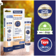 Canosept Wundgel Tube und Verpackung (Wundgel für Hunde), beschriftet mit 'WOUND GEL' und Auszeichnungen 'Getestet von e dogs' und '98,5% Tiere'.
