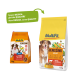 Emballage de nourriture pour chiens de MultiFit avec "Benissimo Adult" contenant du bœuf et des légumes, présentant un nouveau design et une taille de 12 kg.