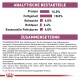 Nährwertkennzeichnung für Tierfutter: Protein 14%, Fett 18%, Asche 4%, Faser 2,4%, essentielle Fettsäuren 4%. Zutaten: Reis, Mais, Geflügelprotein.