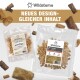 Wildsterne Klarsichtbeutel mit Lachs-Leckerlis beschriftet 'BITES Lachs' und Bannertext 'NEUES DESIGN - GLEICHER INHALT'.