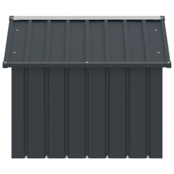 Illustration eines Haustierhauses mit beschrifteten Abmessungen: Höhe 81,5 cm, Breite 103 cm, Tiefe 116,5 cm, mit einem geneigten Dach.