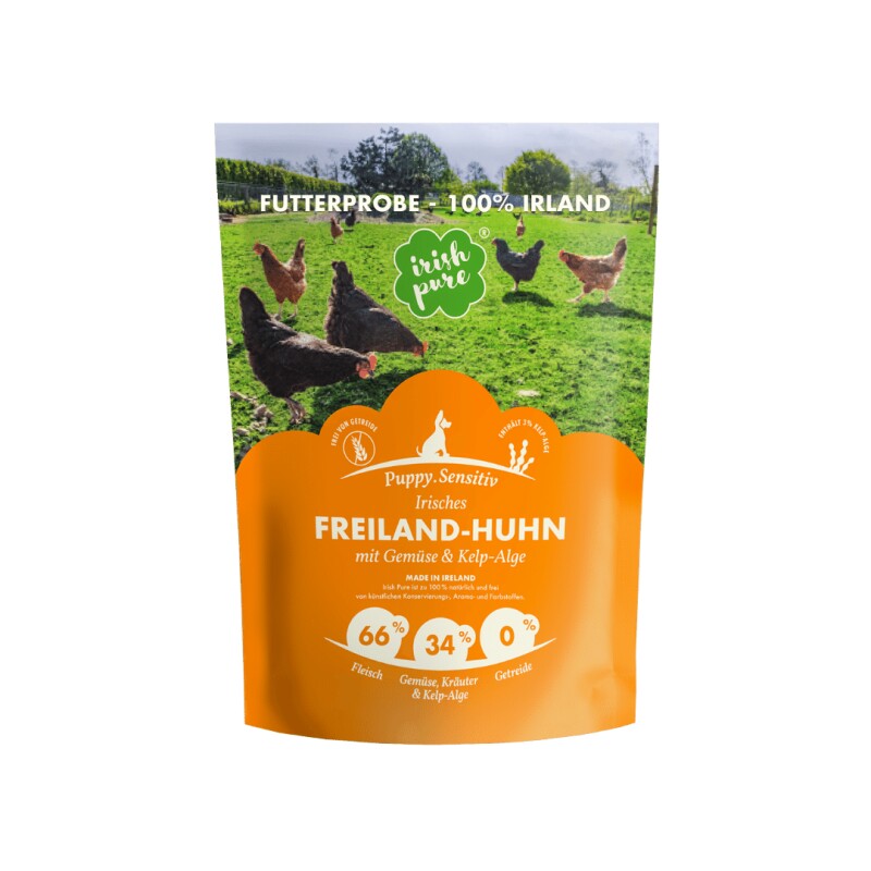 Irish Pure Trockenfutter, Irisches Freiland-Huhn Mit Gemüse & Kelp-Alge, Puppy