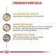 Infografik mit dem Titel "Produktvorteile" hebt die gesundheitlichen Vorteile für Haustiere hervor: Struvitauflösung, Urindilution und niedriger RSS zur Reduzierung von Harnkristallen.