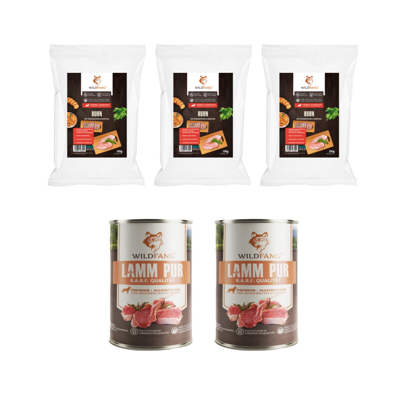 Wildfang Genussbox Adult - Trocken- & Nassfutter Lamm Huhn