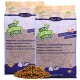 Zwei Beutel Lyra Pet Nature Power Mehlwürmer- und Soldatenfliegenlarven-Mischfutter, je 5 kg, mit Bildern von Kleintieren.