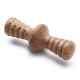 A chew toy for puppies, shaped like a dumbbell, with the word "PUPPY" embossed on the side, in a light brown color.