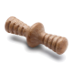 A chew toy for puppies, shaped like a dumbbell, with the word "PUPPY" embossed on the side, in a light brown color.