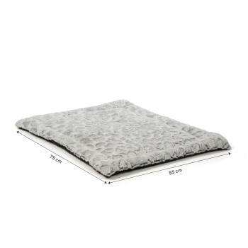 Grau Haustierbett mit strukturierter Oberfläche, 75 cm x 55 cm, auf einem weißen Hintergrund präsentiert.