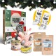 Adventskalender für Katzen von Dogs'n Tiger, mit einem festlichen Design, Katzenleckerlis und Socken mit verspielten Mustern.